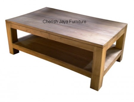 Code: SJAT 006 Name: Tani Coffee Table with Shelf Size: W=120 x D=75 x H=45 cm Leg=10 cm Wood: Solid Teakwood